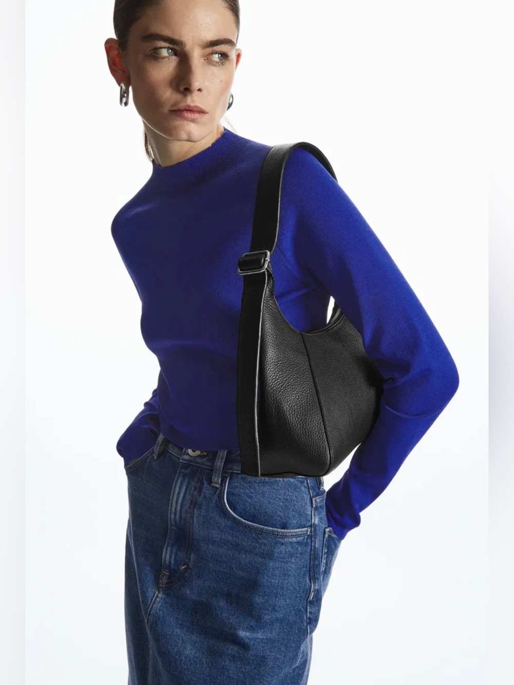 COS Cropped Knitted Mock-Neck Top